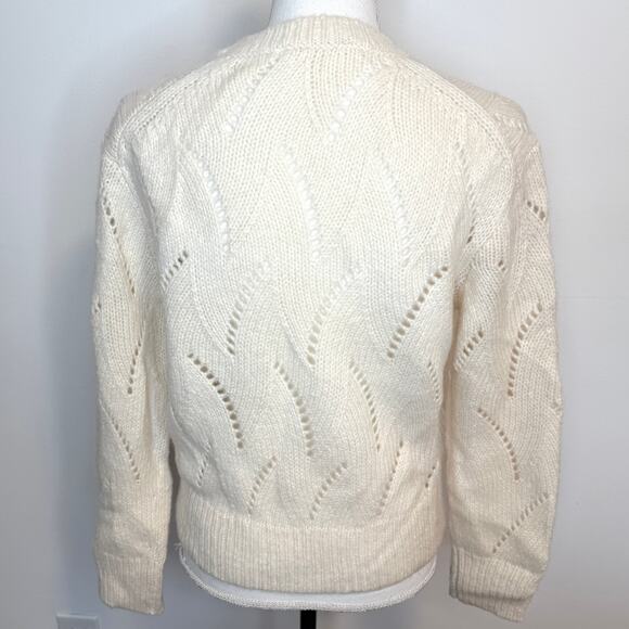 Everlane The Pointelle Merino Wool Alpaca Sweater In Cloud In Bone Size XS New - Picture 9 of 13